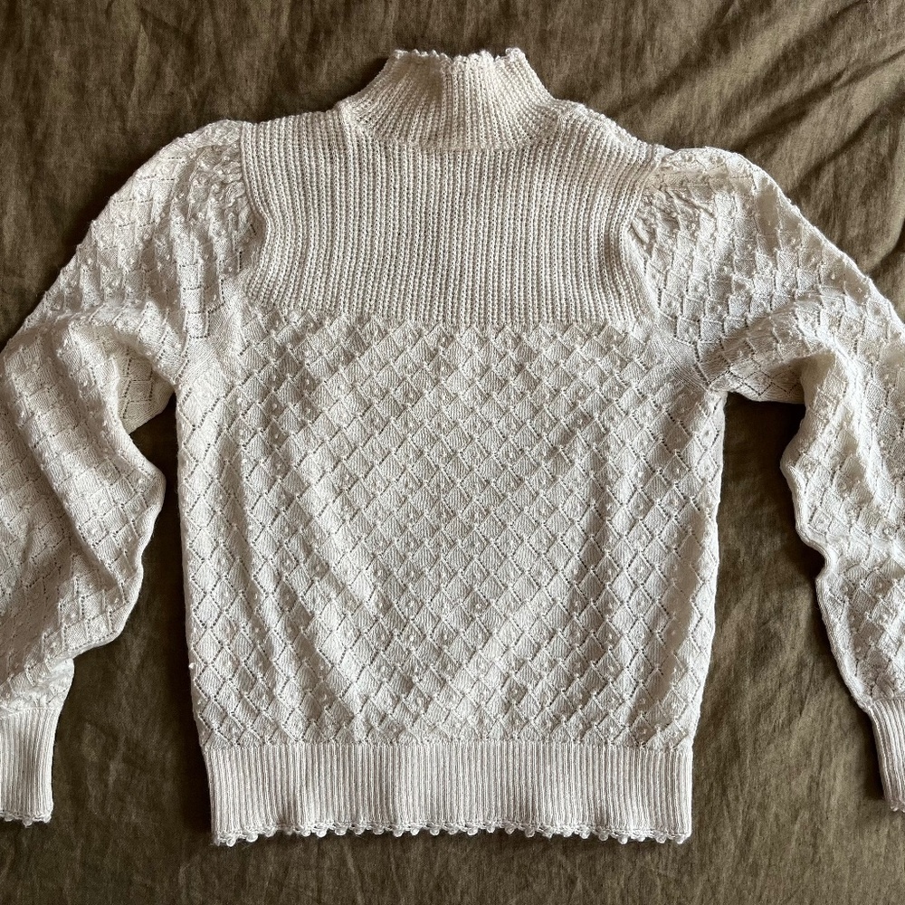 Dôen Minou Pointelle Turtleneck in Silk Alpaca